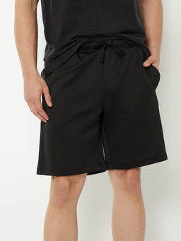 max - Men Black Ribbed Shorts