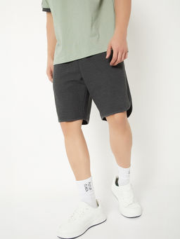max - Men Charcoal Textured Shorts