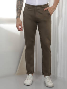 CRIMSOUNE CLUB - Men's Brown Cotton Trousers