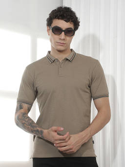 CRIMSOUNE CLUB - Men's Olive Jacquard Polo T-Shirt