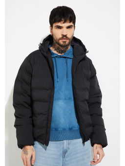 max - Urb_N Men Black Puffer Hooded Jacket