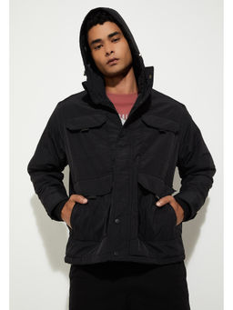 max - Urb_N Men Black Solid Utility Jacket