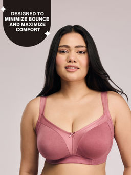 Nykd by Nykaa - Ultimate M-Frame Bounce Control Cotton Non Padded Non Wired Bra-Satin Rose NYB101