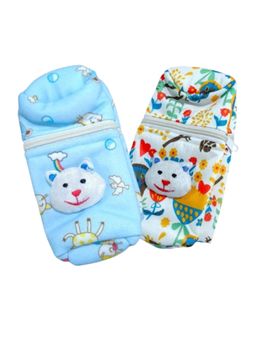 Chinmay Kids - Soft Baby Feeding Bottle Cover, Zip Closure 240ml, Nursery Print (Pack of 2)