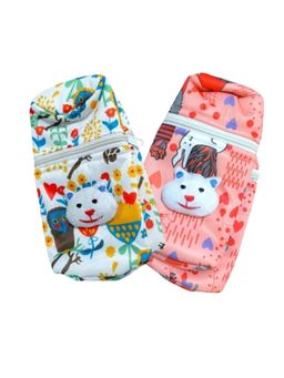 Chinmay Kids - Soft Baby Feeding Bottle Cover, Zip Closure 240ml, Nursery Print (Pack of 2)
