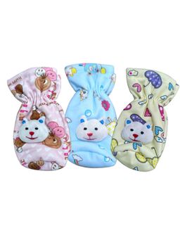 Chinmay Kids - Soft Baby Feeding Bottle Cover, Pouch Closure 240ml, Nursery Print (Pack of 3)