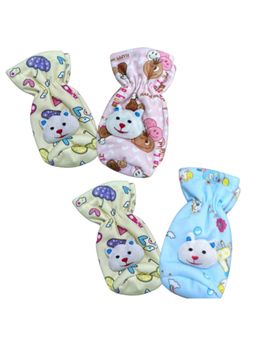 Chinmay Kids - Soft Baby Feeding Bottle Cover, Pouch Closure 240ml, Nursery Print (Pack of 4)