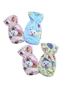 Chinmay Kids - Soft Baby Feeding Bottle Cover, Pouch Closure 240ml, Nursery Print (Pack of 4)