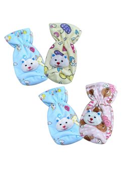 Chinmay Kids - Soft Baby Feeding Bottle Cover, Pouch Closure 240ml, Nursery Print (Pack of 4)