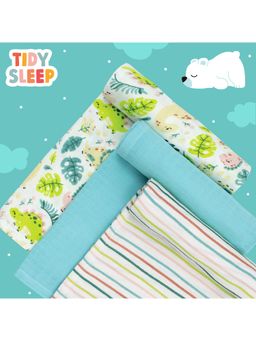 TIDY SLEEP - Muslin Swaddle Little Dino-PACK3