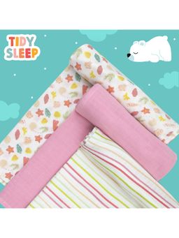 TIDY SLEEP - Muslin Swaddle In to the Sea-PACK of 3