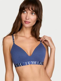 Victoria's Secret - Blue Solid Wireless Lightly Padded Bra