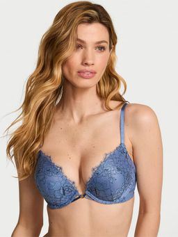 Victoria's Secret - Blue Self Design Underwired Heavily Padded Bra