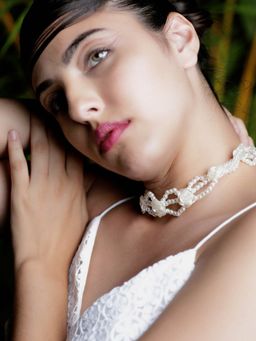 Odette - Purple Mixed Metal Detailing Necklace