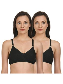 Bodycare - Lightly Padded T-Shirt Bra In Black Color (Pack of 2)
