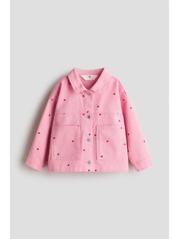 H&M - Girls Pink Patterned Twill Jacket