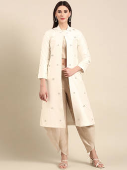 ASMI By Mayank Modi - Ivory Slub Silk Jacket