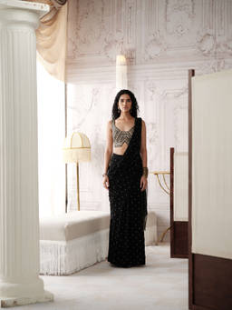 Basanti Kapde aur Koffee - Alchemist The Midnight Horizon Black Saree