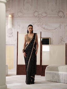 Basanti Kapde aur Koffee - Alchemist The Royal Obsidian Black Saree