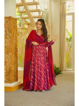Idaho Clothing - Multicolour Erika Rayon Anarkali with Palazzo & Dupatta