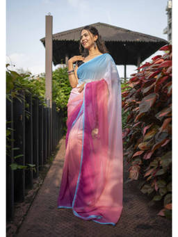 Shobitam - Alia Bhatt Inspired Rocky Rani Lace Wrap In 1 Minute Saree with Unstitched Blouse
