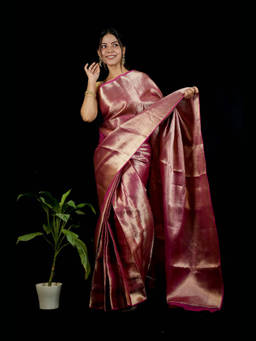 Shobitam - Deepika Padukone Inspired Kanjivaram Ready To Wear Saree with Unstitched Blouse
