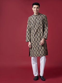 Fabindia - Cotton Slub Block Printed Long Kurta
