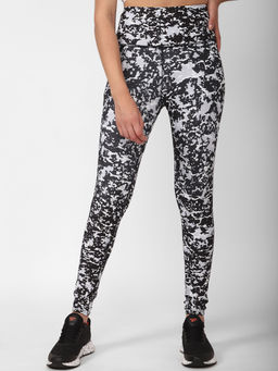 Reebok - Lux Hr 2.0 Aop Tight Ms Black Walking Tights