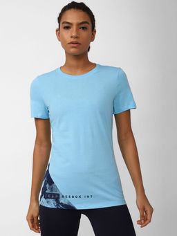 Reebok - Rbk W Workout Graphic Tee Blue Training T-shirts