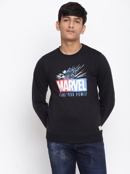 Lil Tomatoes - Boys Printed Cotton Fleece Sweatshirt- Black