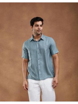 Fabindia - Grey Viscose Silk Print Bush Shirt