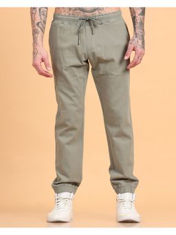 SILISOUL - Men Grey Regular Fit Solid Cotton Joggers