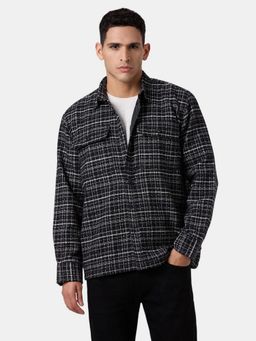 Pepe Jeans - Black Checked Men Full Sleeve Oversized Shirt