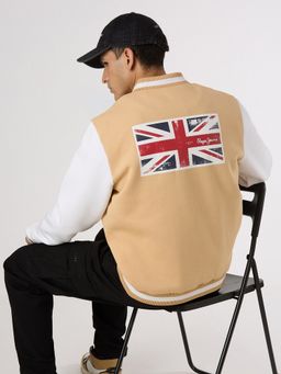 Pepe Jeans - Beige Printed Men Bomber Jacket
