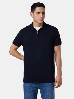 Pepe Jeans - Navy Blue Solid Men Short Sleeve Regular Polo T-Shirt