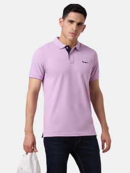 Pepe Jeans - Purple Solid Men Short Sleeve Regular Polo T-Shirt