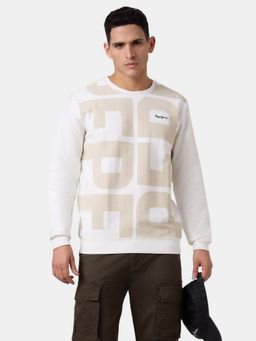 Pepe Jeans - Men White Graphic Print Full Sleeve Sweatshirts