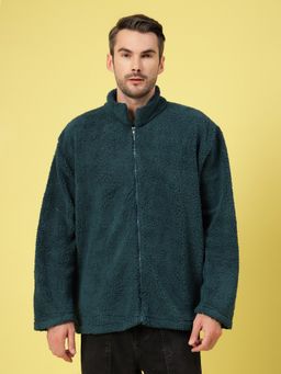 RIGO - Men Green Oversized Sherpa Outerwear Light Jacket