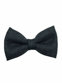 The Tie Hub - Herringbone Grey Wool Bow Tie