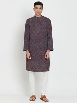 Fabindia - Cotton Blue Printed Men Kurta