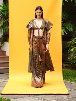 Nikita Mhaisalkar - Tropical Brown Broad Pant