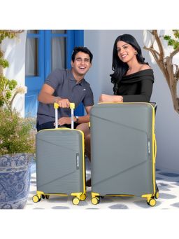 Red Tape - Olive and Yellow 4 Wheels Trolley Bag (Pack of 2)