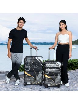 Red Tape - Black Print 4 Wheels Trolley Bag (Pack of 2)