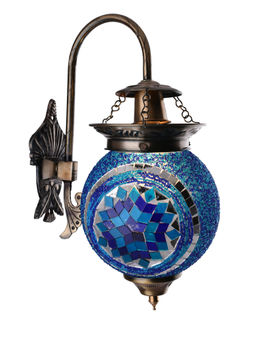 Homesake - Turkish Glass Wall Bracket Portuguese Blue