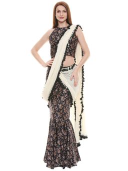 Soup by Sougat Paul - Applique Blue Choli with Skirt and Dupatta