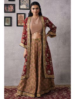 Soup by Sougat Paul - Mehr Red Embroidered Lehenga Choli with Jacket