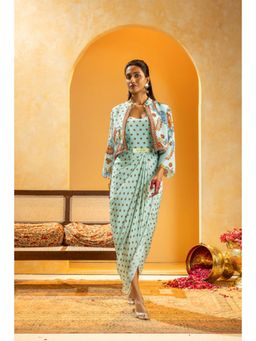 Soup by Sougat Paul - Rangtara Embellished Drape Dress with Cape