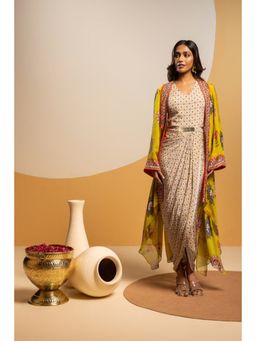 Soup by Sougat Paul - Taarani Drape Dress with Cape