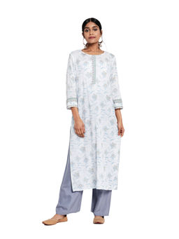 Fabindia - Cotton Block Printed Long Kurta- Multi-Colour