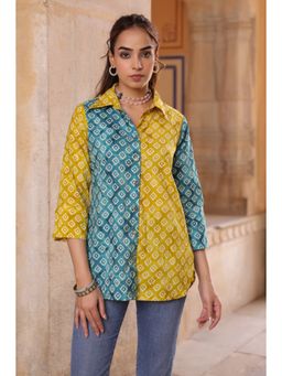 Rain & Rainbow - Yellow Relaxed Printed Shirt